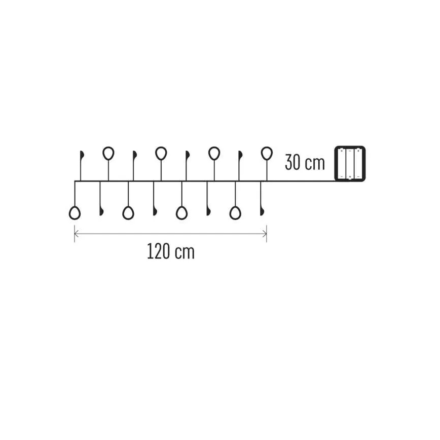 Guirlanda de LED 40xLED/3xAA 1,5 m branco quente
