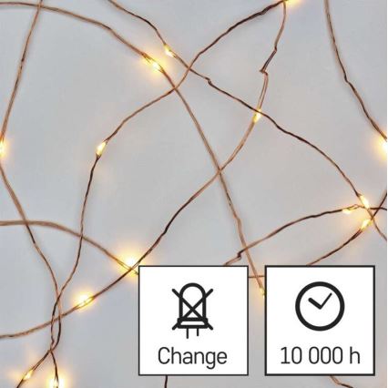 Guirlanda de luzes de Natal LED para exterior 40xLED/9m IP44 branco quente
