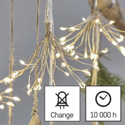 Guirlanda de luzes LED de Natal 150xLED/5,35m branco quente