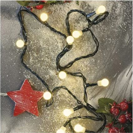 Guirlanda de luzes LED para Natal – 200 LEDs, 8 funções, 20 m, IP44, branco quente