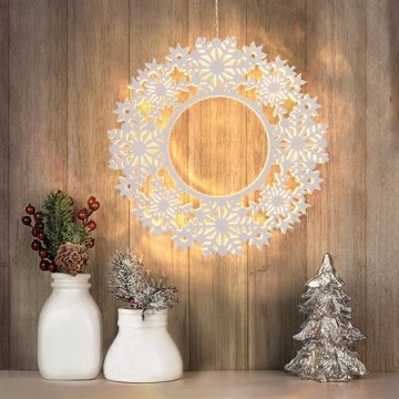 Guirlanda de Natal LED, 10 LEDs, 2x AA, branco quente