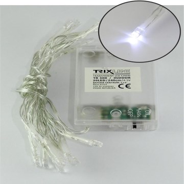 Guirlanda de Natal LED 20xLED/2 funções 2,4m branco frio