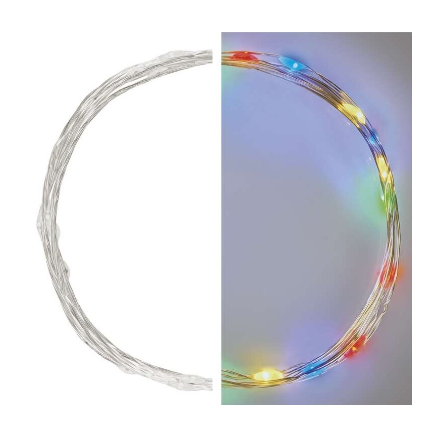 Guirlanda de Natal LED 20xLED/2xAA 2,4m multicolorida