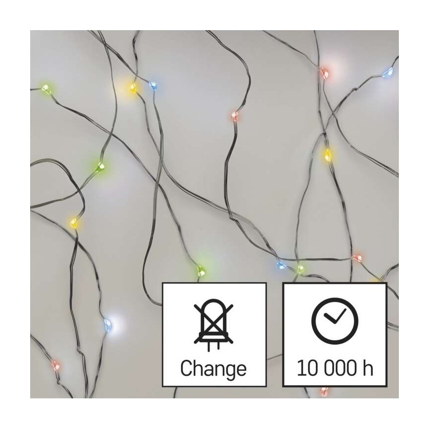 Guirlanda de Natal LED 20xLED/2xAA 2,4m multicolorida