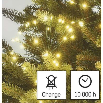 Guirlanda de Natal LED, 300 LEDs, 5,2+3 m, branco quente
