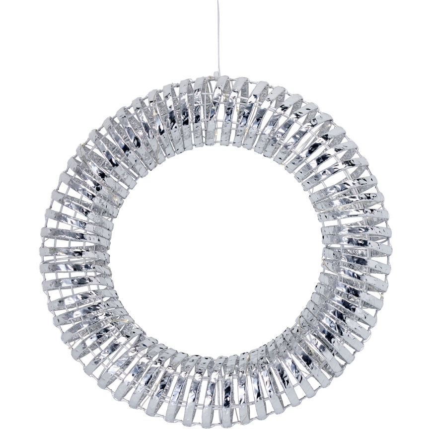 Guirlanda de Natal LED 30xLED/3xAA diâmetro 40 cm, luz branca quente, prateada