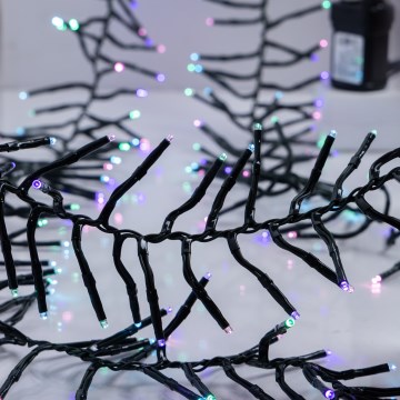 Guirlanda de Natal LED para exterior CLUSTER 768 LEDs / 8 funções, 9 m, IP44, branco quente