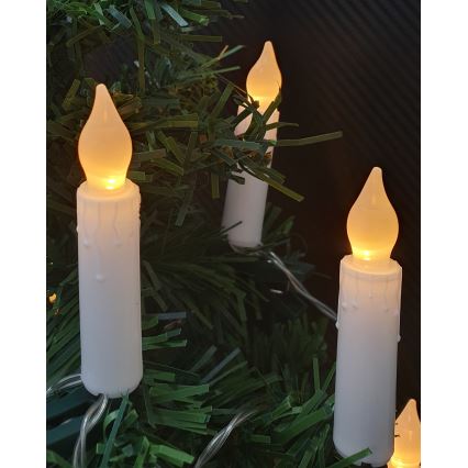 Guirlanda decorativa de Natal LED 10xLED/2xAA, 1,65 m, branco quente, formato de velas