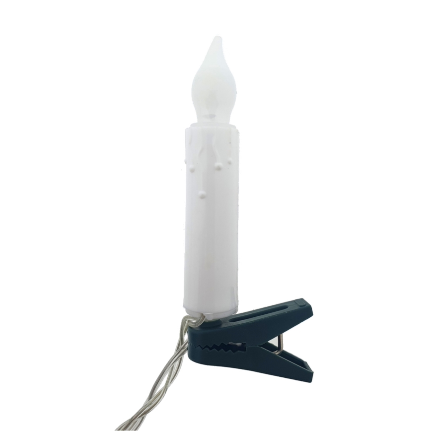 Guirlanda decorativa de Natal LED 10xLED/2xAA, 1,65 m, branco quente, formato de velas