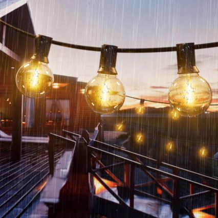 Guirlanda decorativa LED para exterior 36xE12/1W/230V 22,35 m IP65 preta