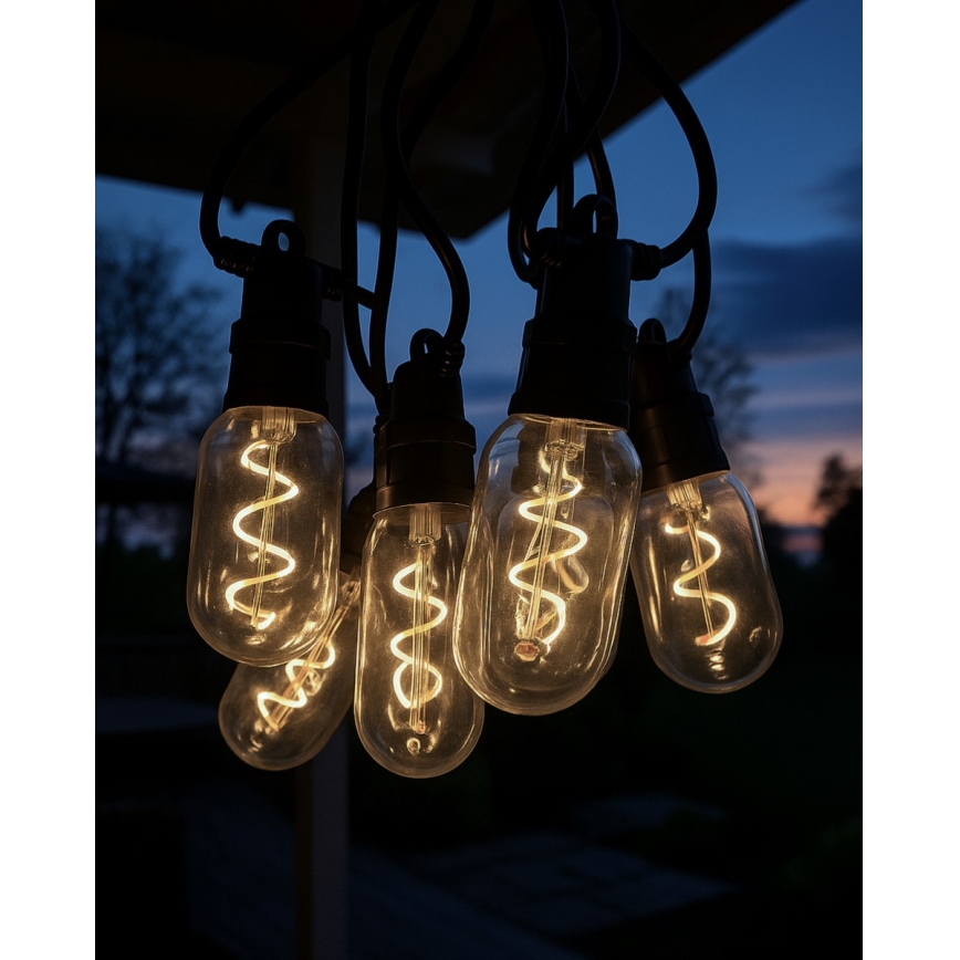 Guirlanda decorativa LED para exterior 6xLED/0,6W/230V 4,5 m IP44 preta