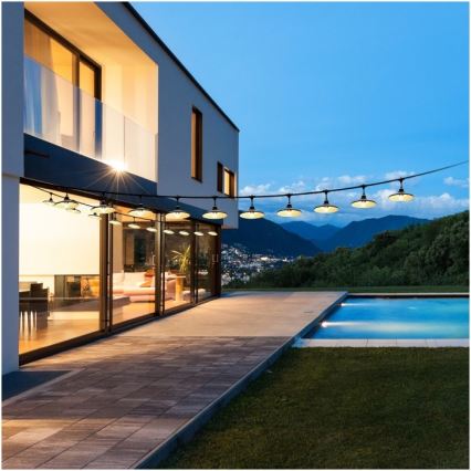 Guirlanda decorativa para exterior CRETE 15xE27/230V 20m IP44
