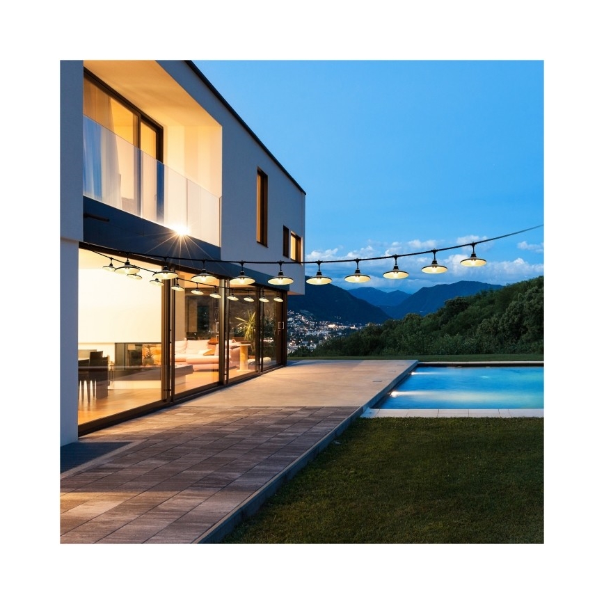 Guirlanda decorativa para exterior CRETE 15xE27/230V 20m IP44