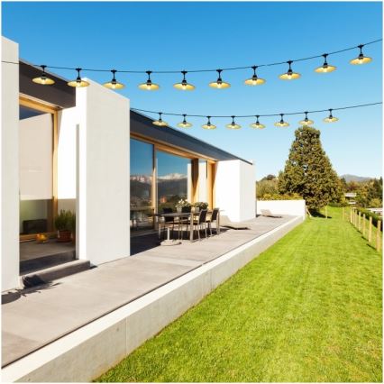 Guirlanda decorativa para exterior CRETE 15xE27/230V 20m IP44