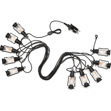 Guirlanda decorativa para exterior GIRLANDA — 10 LEDs, 10 m, IP44, branco quente