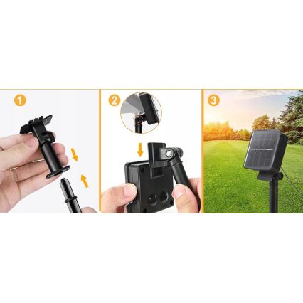 Guirlanda decorativa solar LED 30 LEDs / 8 funções, 500 mAh, 6,5 m, IP67, branco quente