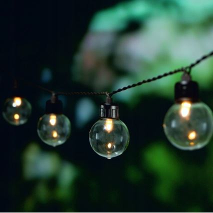 Guirlanda decorativa solar LED 30xLED/8 funções 500 mAh 10,6 m IP67 branco quente