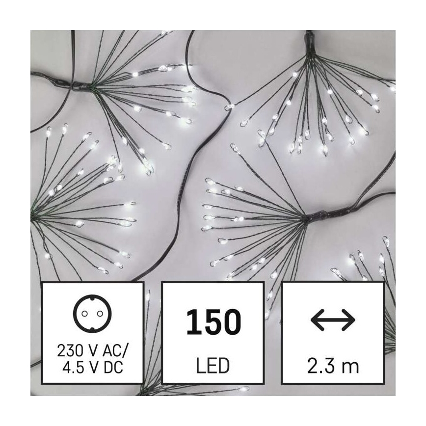 Guirlanda LED 150xLED/5,35m, branco frio