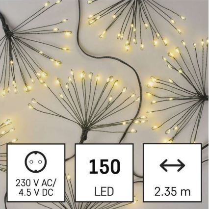 Guirlanda LED 150xLED/5,35m branco quente