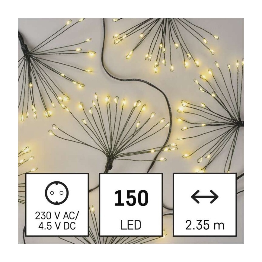 Guirlanda LED 150xLED/5,35m branco quente