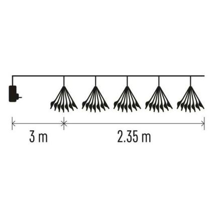 Guirlanda LED 150xLED/5,35m branco quente