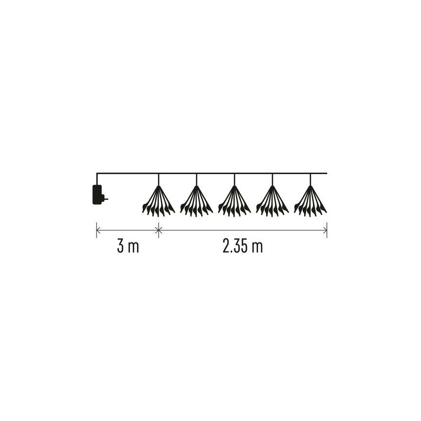 Guirlanda LED 150xLED/5,35m branco quente