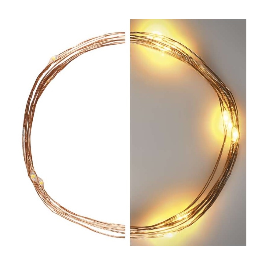 Guirlanda LED 20xLED/2,4m branco quente