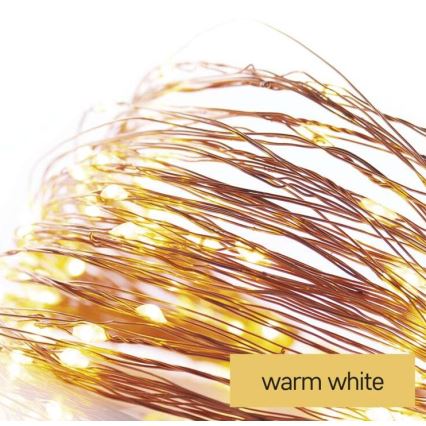 Guirlanda LED 20xLED/2,4m branco quente