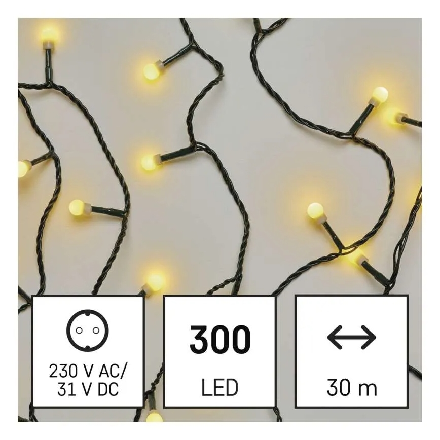 Guirlanda LED 300xLED/230V/8 funções 35m IP44 branco quente