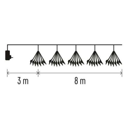 Guirlanda LED 450 LEDs / 11 m, branco quente