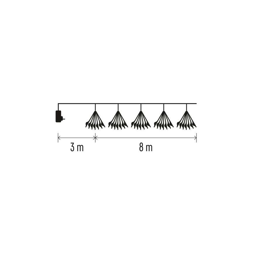 Guirlanda LED 450 LEDs / 11 m, branco quente