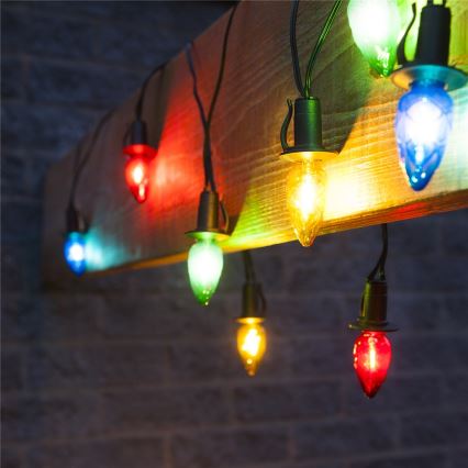 Conjunto de extensão para guirlanda LED de exterior CONE FILAMENT, 20xE10, 14 m, multicolorido / branco quente, IP44, Fabricado na UE
