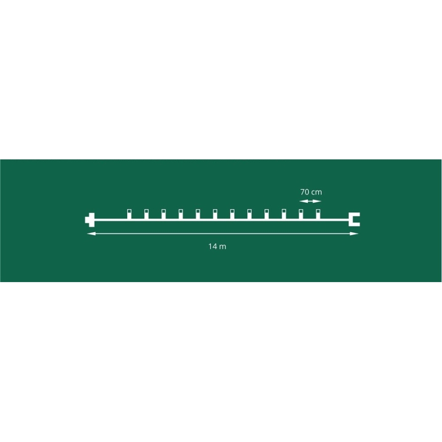 Conjunto de extensão para guirlanda LED de exterior CONE FILAMENT, 20xE10, 14 m, multicolorido / branco quente, IP44, Fabricado na UE