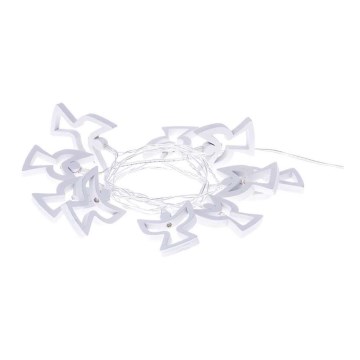 Guirlanda LED CHAIN 10xLED/2xAA 1,85 m branco quente