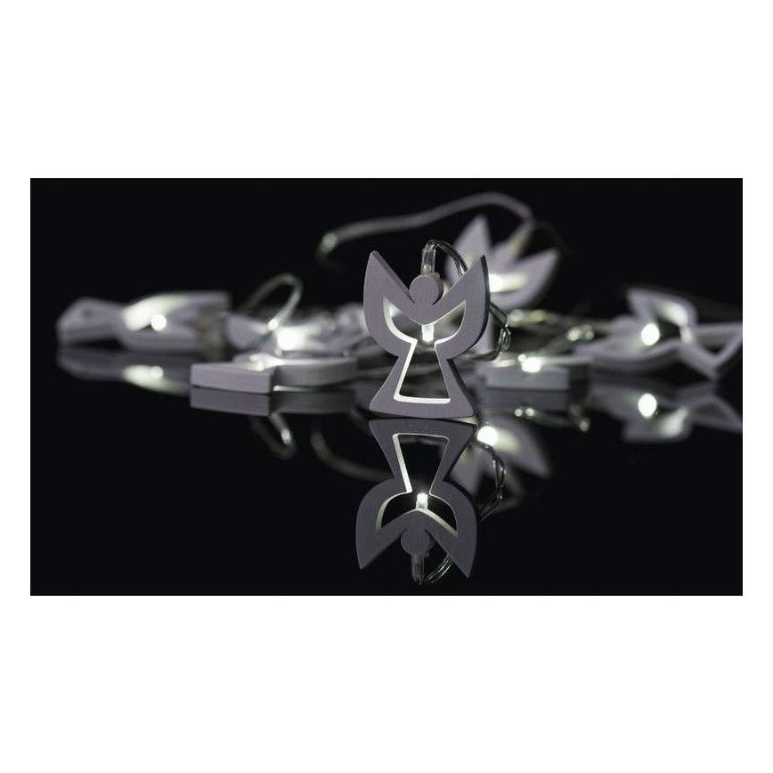 Guirlanda LED CHAIN 10xLED/2xAA 1,85 m branco quente