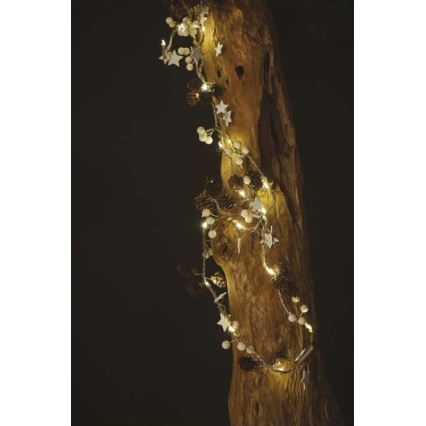 Guirlanda LED com 20 LEDs — funciona com 2 pilhas AA, 2 m
