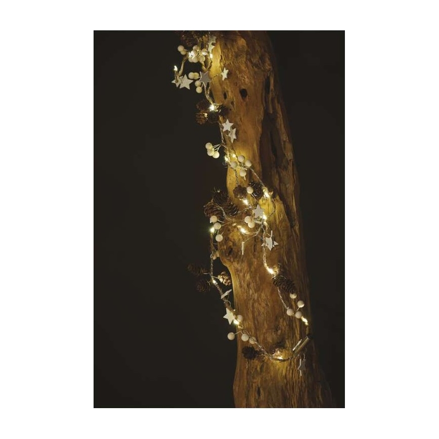 Guirlanda LED com 20 LEDs — funciona com 2 pilhas AA, 2 m