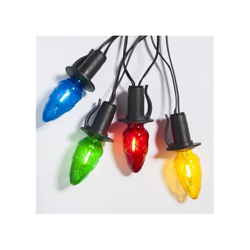 Guirlanda LED de extensão para exterior CONE FILAMENT 20xE10 14m colorida/branco quente IP44, Fabricado na UE
