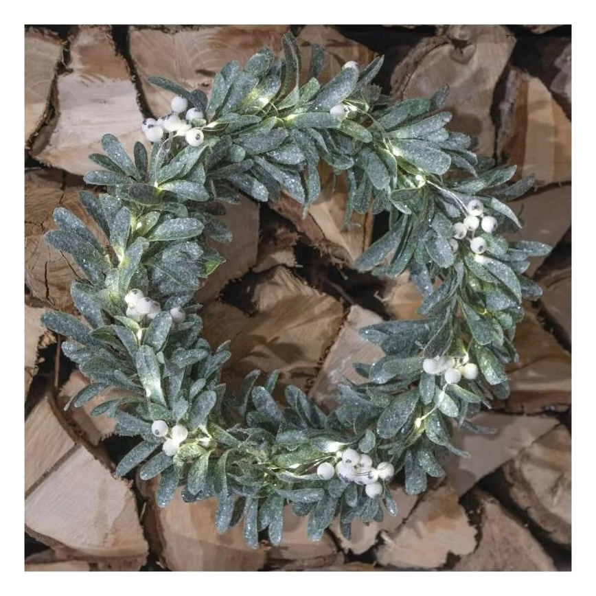 Guirlanda LED de Natal, 25 LEDs / 3x AA, diâmetro 35 cm