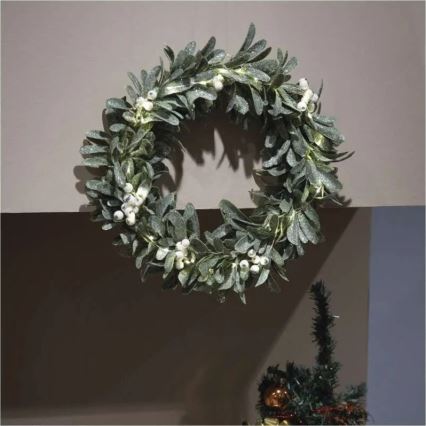 Guirlanda LED de Natal, 25 LEDs / 3x AA, diâmetro 35 cm