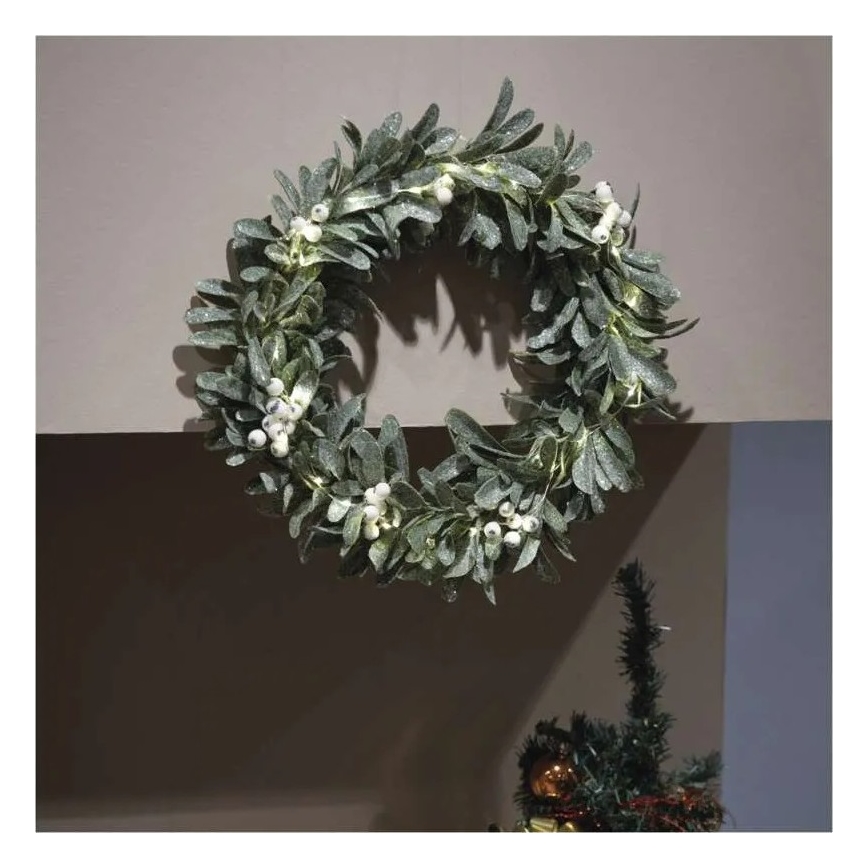 Guirlanda LED de Natal, 25 LEDs / 3x AA, diâmetro 35 cm