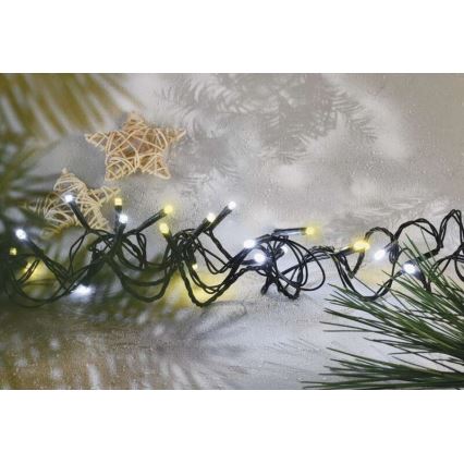 Guirlanda LED de Natal para exterior 120xLED/2 funções 17m IP44 branco quente/frio