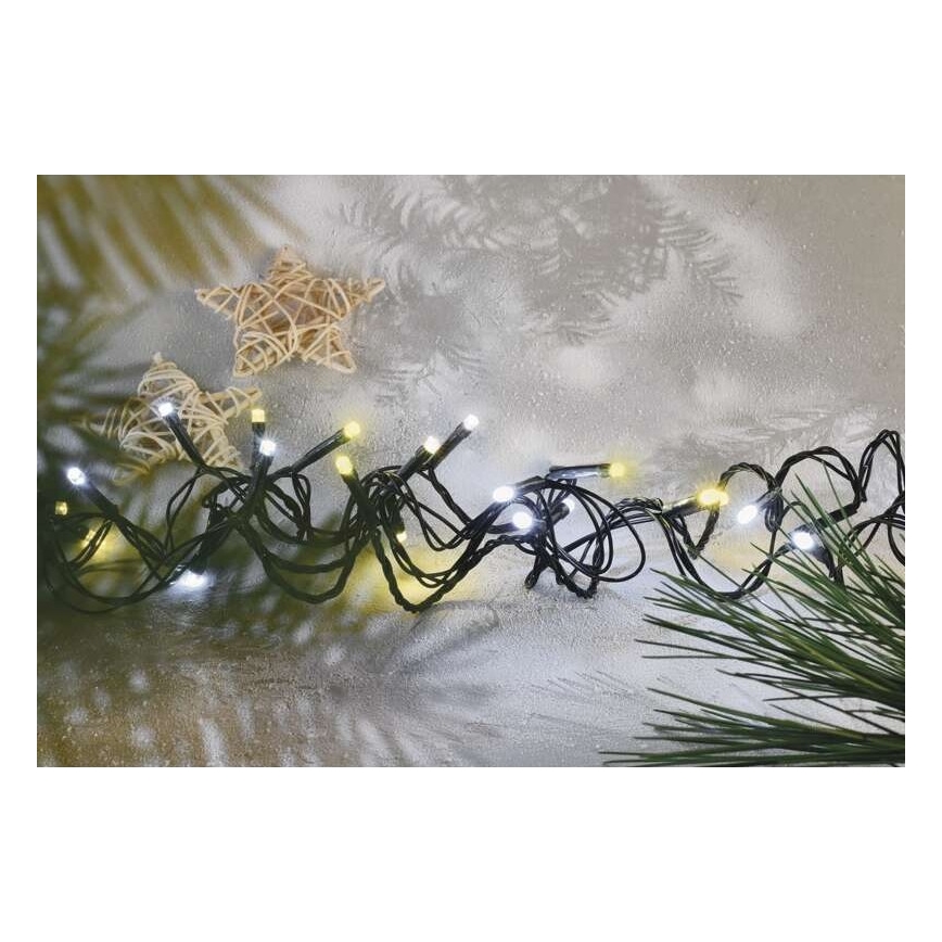 Guirlanda LED de Natal para exterior 120xLED/2 funções 17m IP44 branco quente/frio