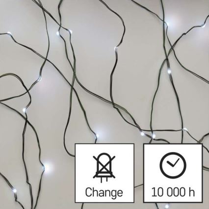 Guirlanda LED de Natal para exterior 75xLED/12,5m IP44 branco frio