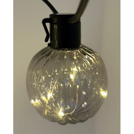Guirlanda LED decorativa para exterior 10xLED/0,15W/230V 6,8 m IP44 preto/fumê