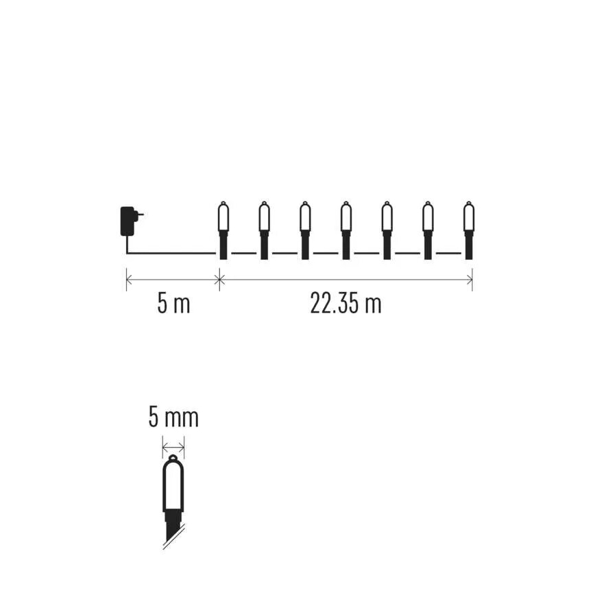 Guirlanda LED exterior 150xLED/27,35m IP44 multicolorido