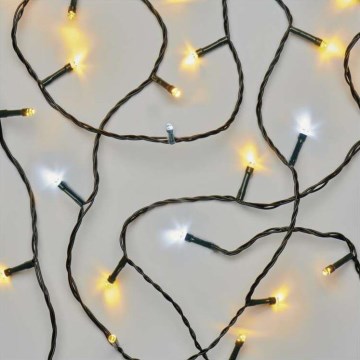 Guirlanda LED exterior 80 LEDs/2 funções 13 m IP44 branco quente/frio