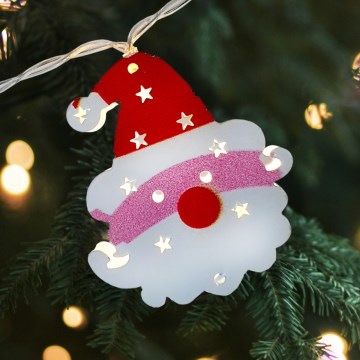 Guirlanda LED para exterior 10xLED/2xAA 1,65 m IP44 branco quente Pai Natal