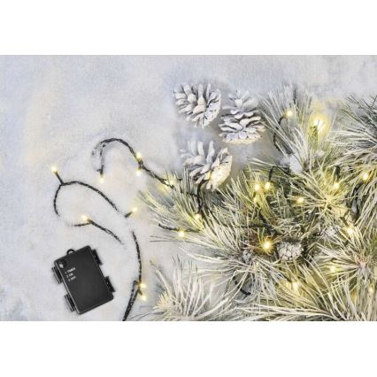 Guirlanda LED para exterior 120xLED/3xAA 8,9m IP44 branco quente