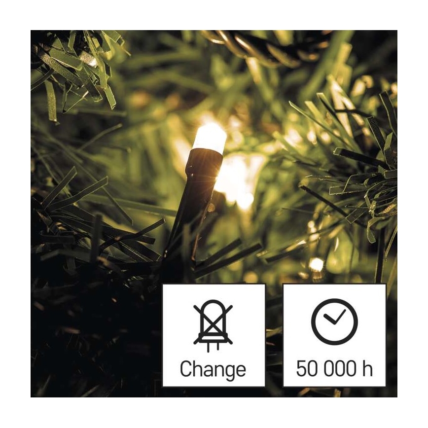 Guirlanda LED para exterior 120xLED/3xAA 8,9m IP44 branco quente